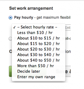 choosing hourly rates on Elance